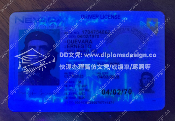 内华达州驾照正面带荧光