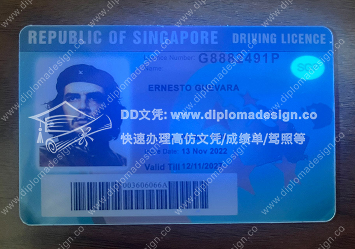 新加坡驾照正面带荧光