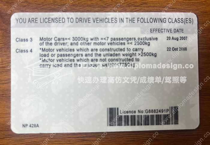 新加坡驾照背面