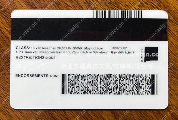 新墨西哥州驾照背面