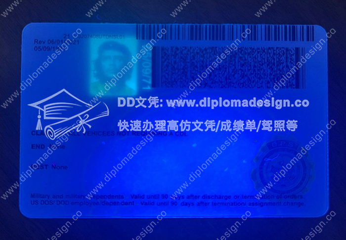 犹他州驾照背面带荧光