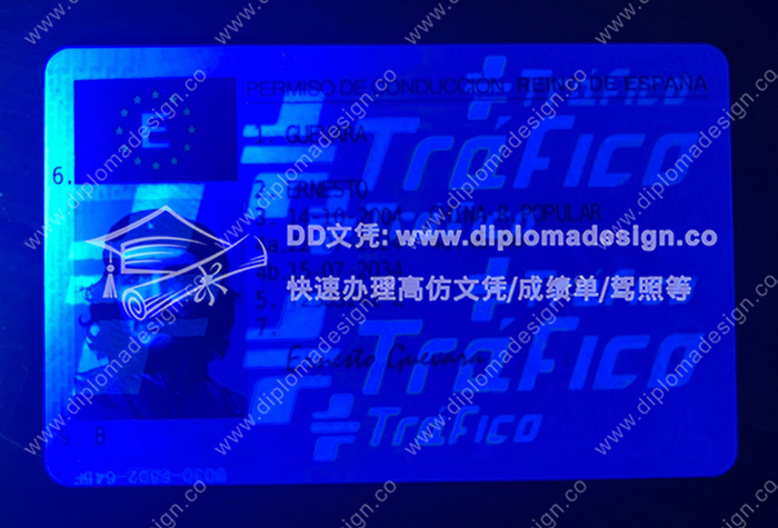 西班牙驾照正面带荧光