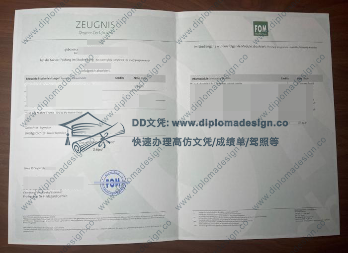 埃森经济管理应用技术大学成绩单