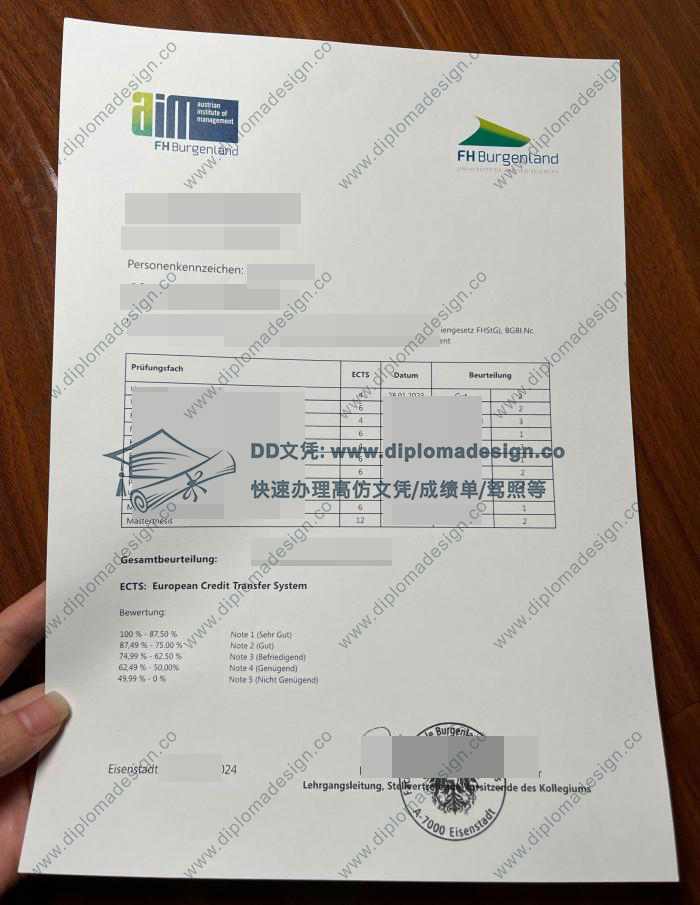 布尔根兰应用技术大学成绩单