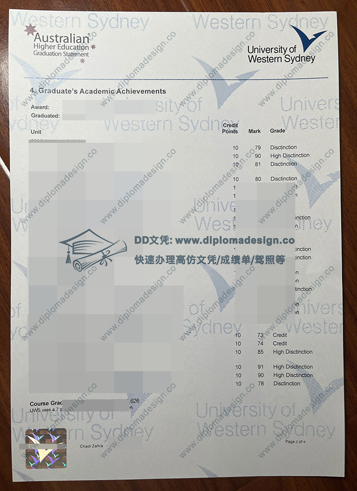 西悉尼大学分数单