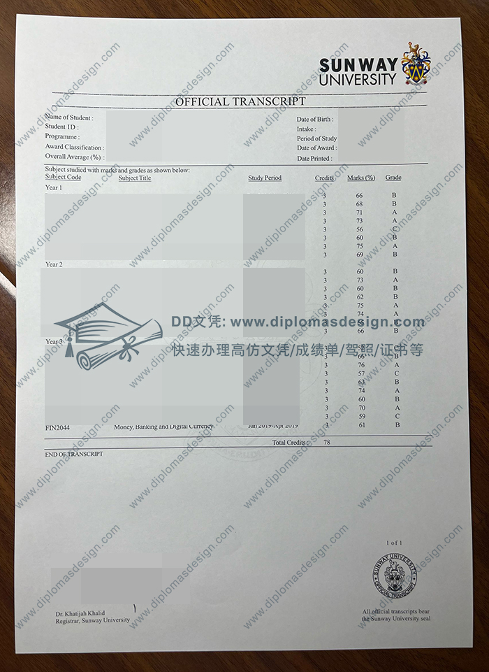 双威大学成绩单