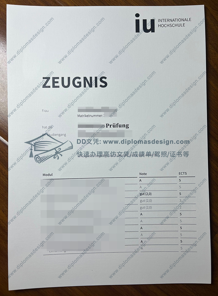 IU国际应用科技大学成绩单