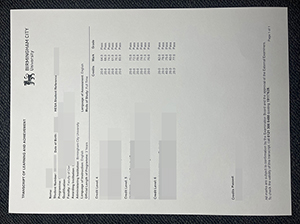 伯明翰城市大学成绩单-1