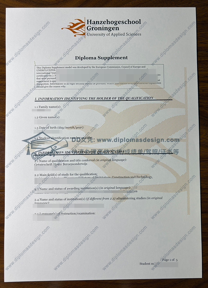 格罗宁根汉斯大学成绩单