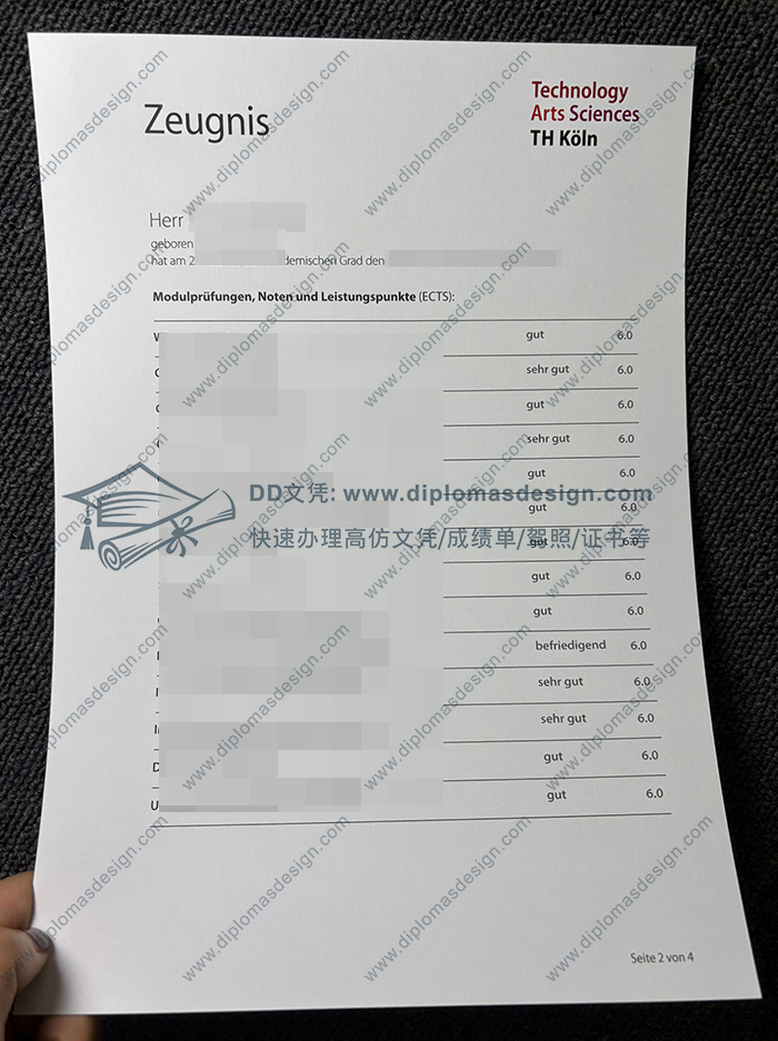 科隆工业大学成绩单