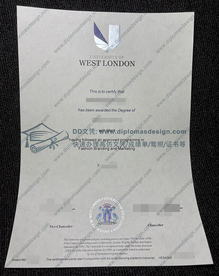 西伦敦大学毕业证