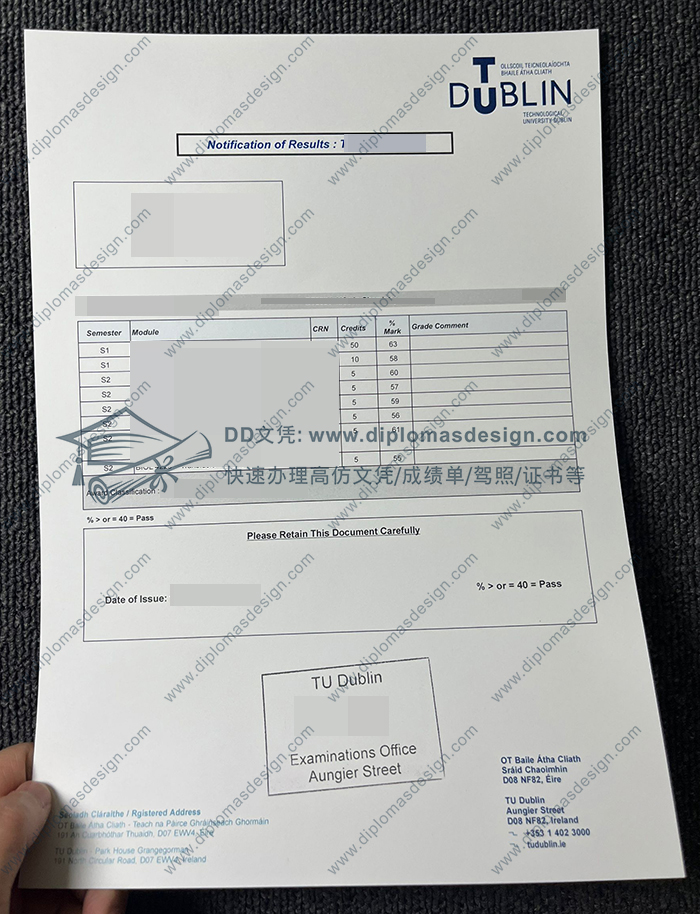 都柏林理工大学成绩单