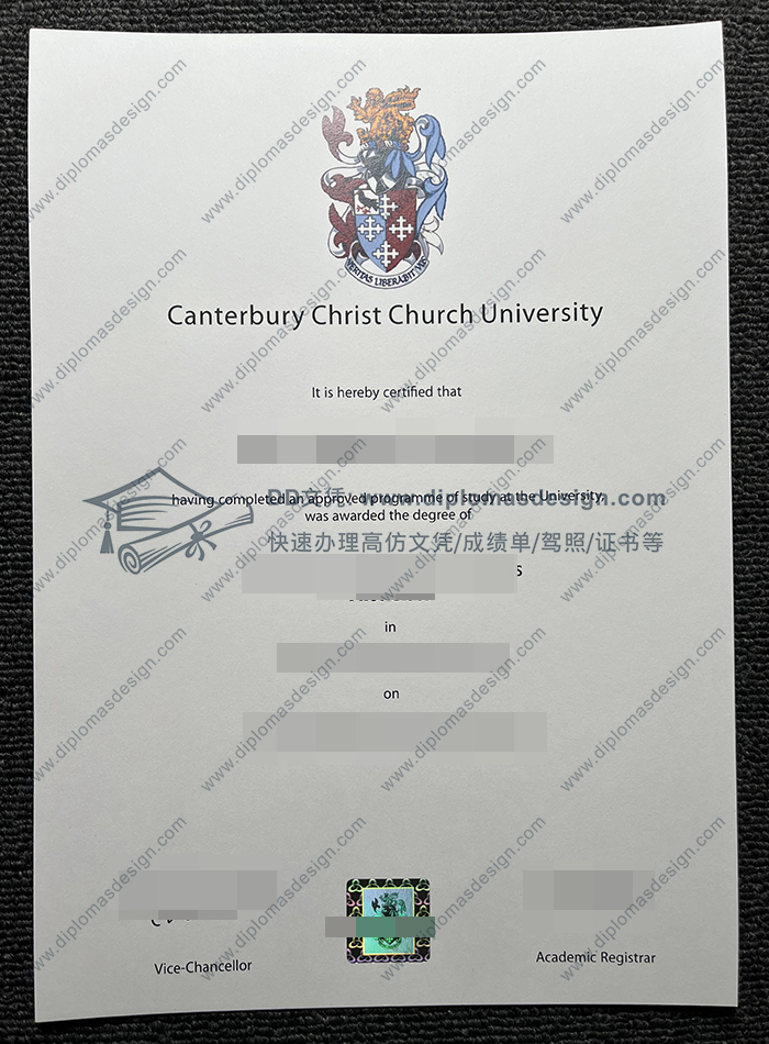 坎特伯雷基督教会大学毕业证