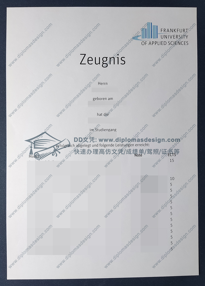 法兰克福应用科技大学成绩单