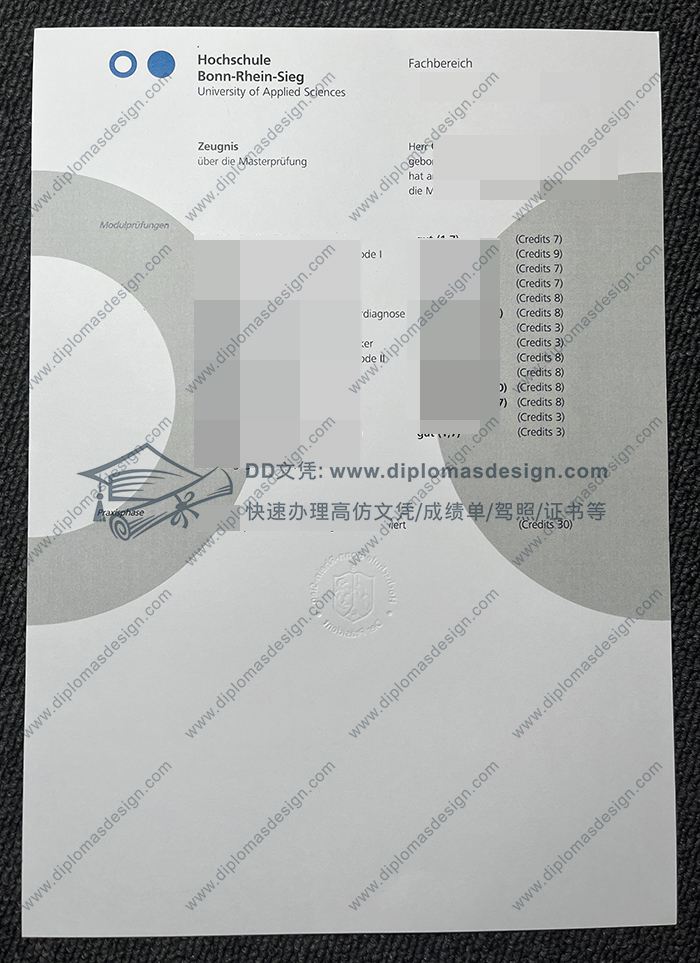 波恩-莱茵-锡格应用技术大学成绩单