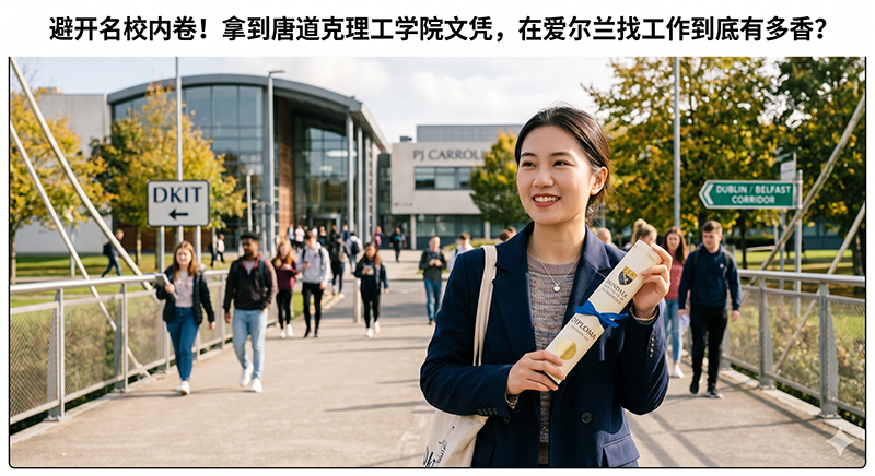 手持唐道克理工学院文凭的留学生